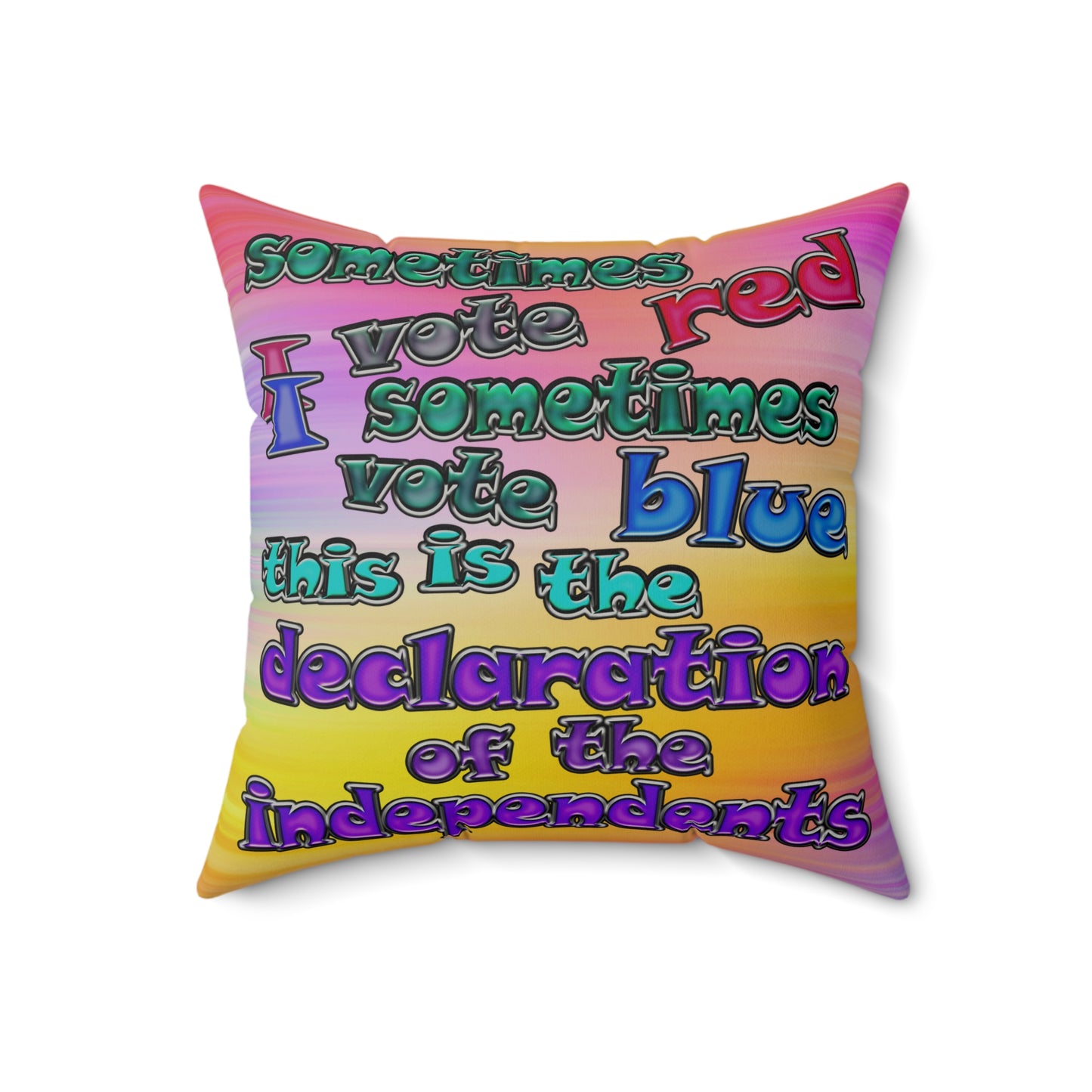 declaration of the independents - Faux Suede Square Pillow - (color blur)
