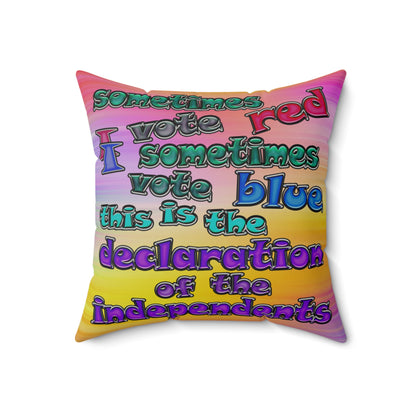 declaration of the independents - Faux Suede Square Pillow - (color blur)