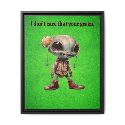 I don't care that your green - framed canvas art (green turf)