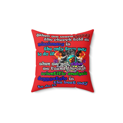 doggystyle - Spun Polyester Square Pillow - (red)