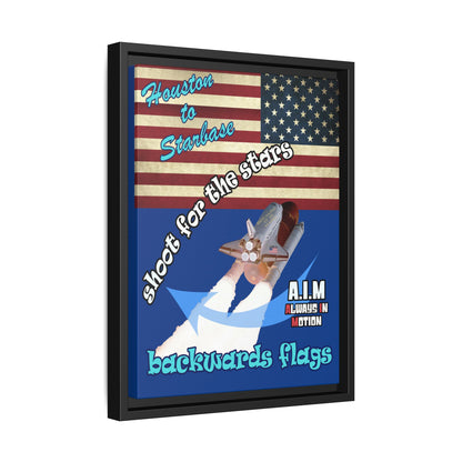 shoot for the stars - framed canvas art (dark blue)