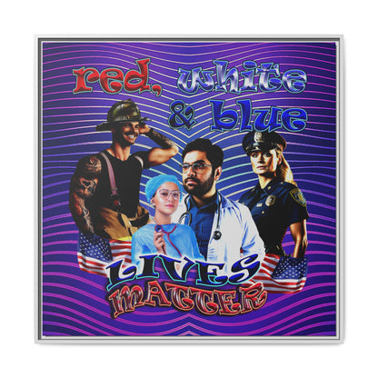 rw&b lives matter - framed canvas art (purple wave)