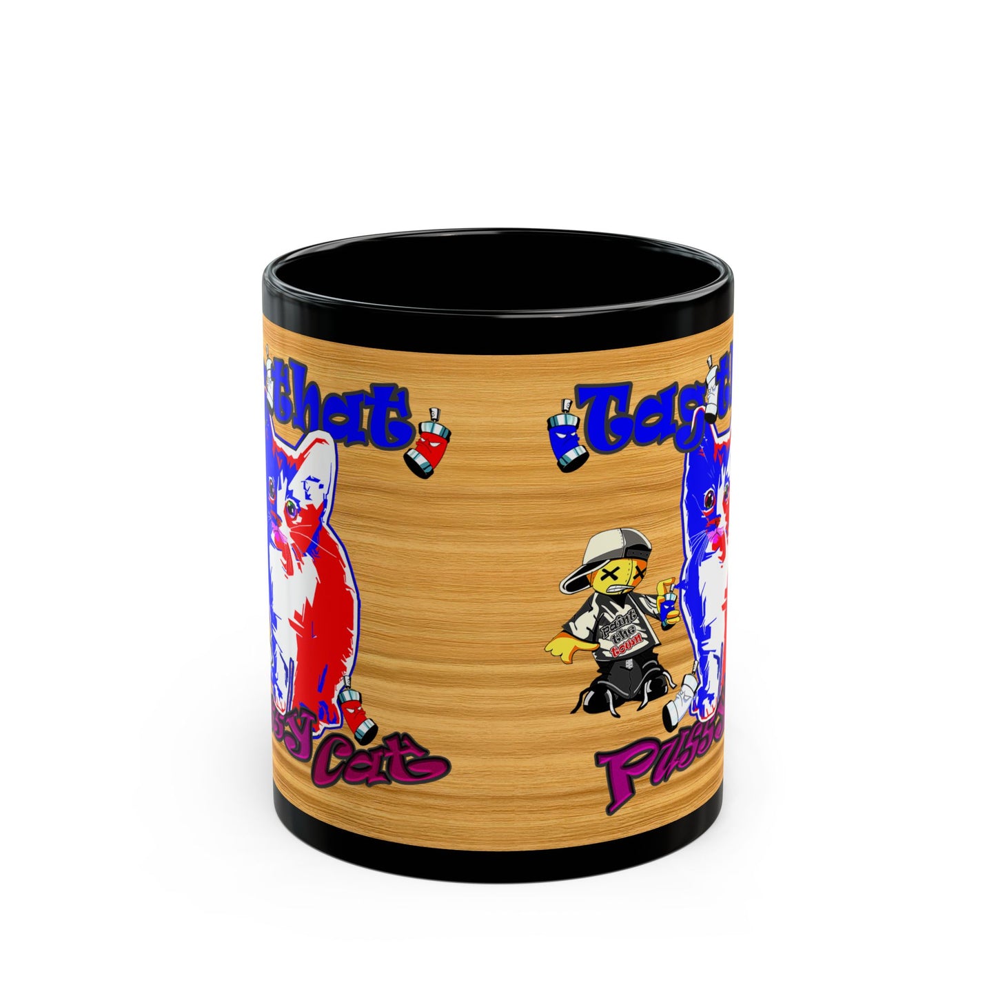 tag that - Black Mug (butterscotch wood finish)