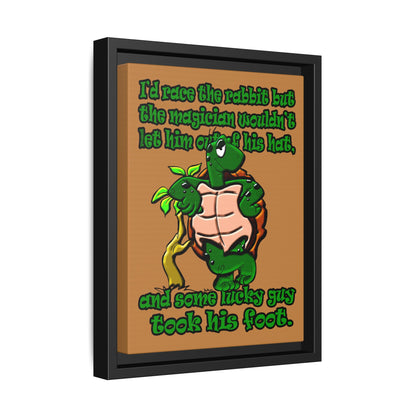 turtle race - framed canvas art (light brown)