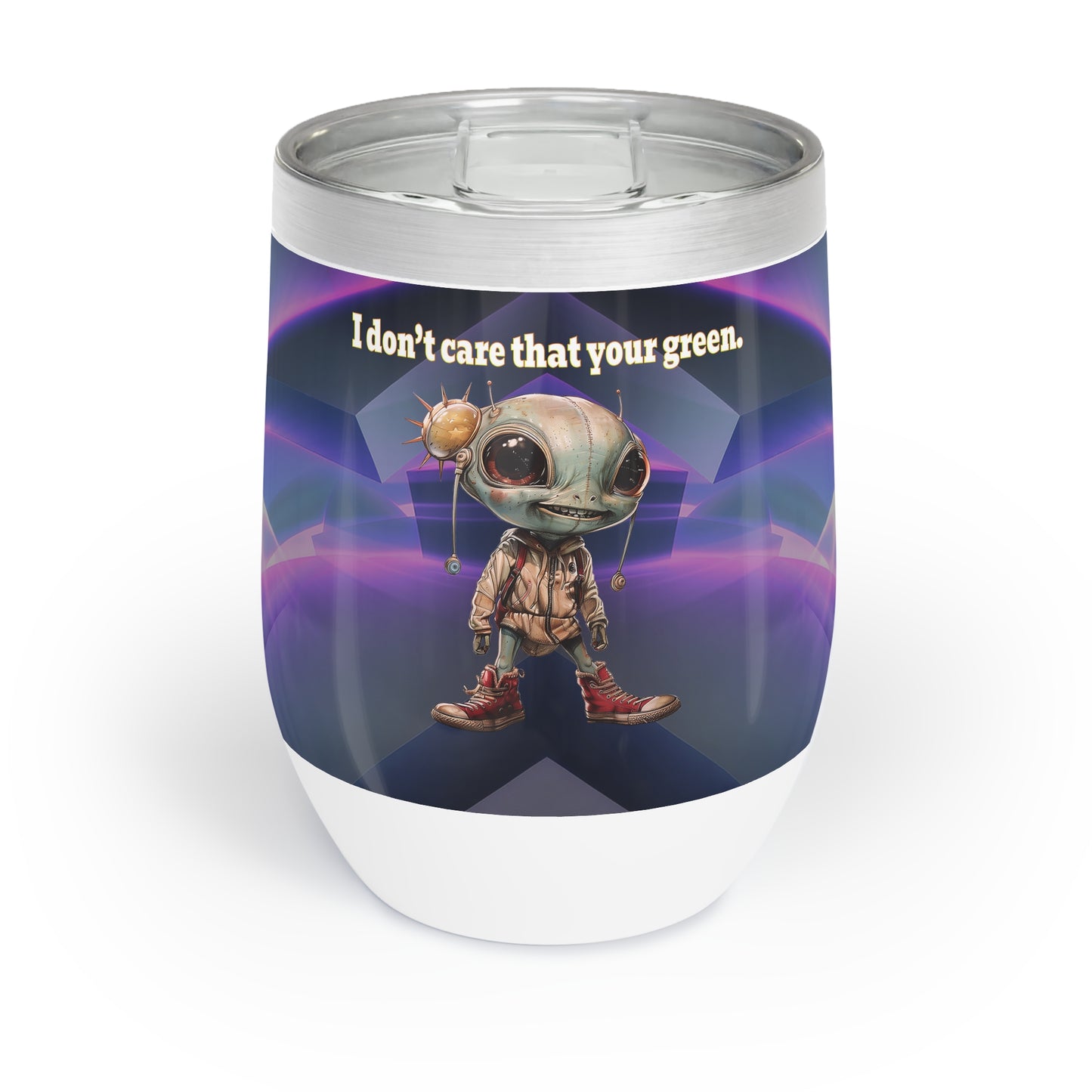 I don't care that your grey - Chill Wine Tumbler (grey-pink wave)