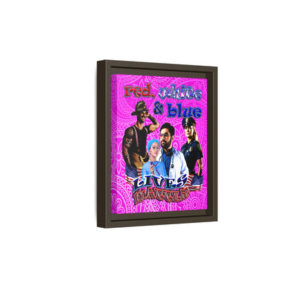 rw&b lives matter - framed canvas art (pink swirl)
