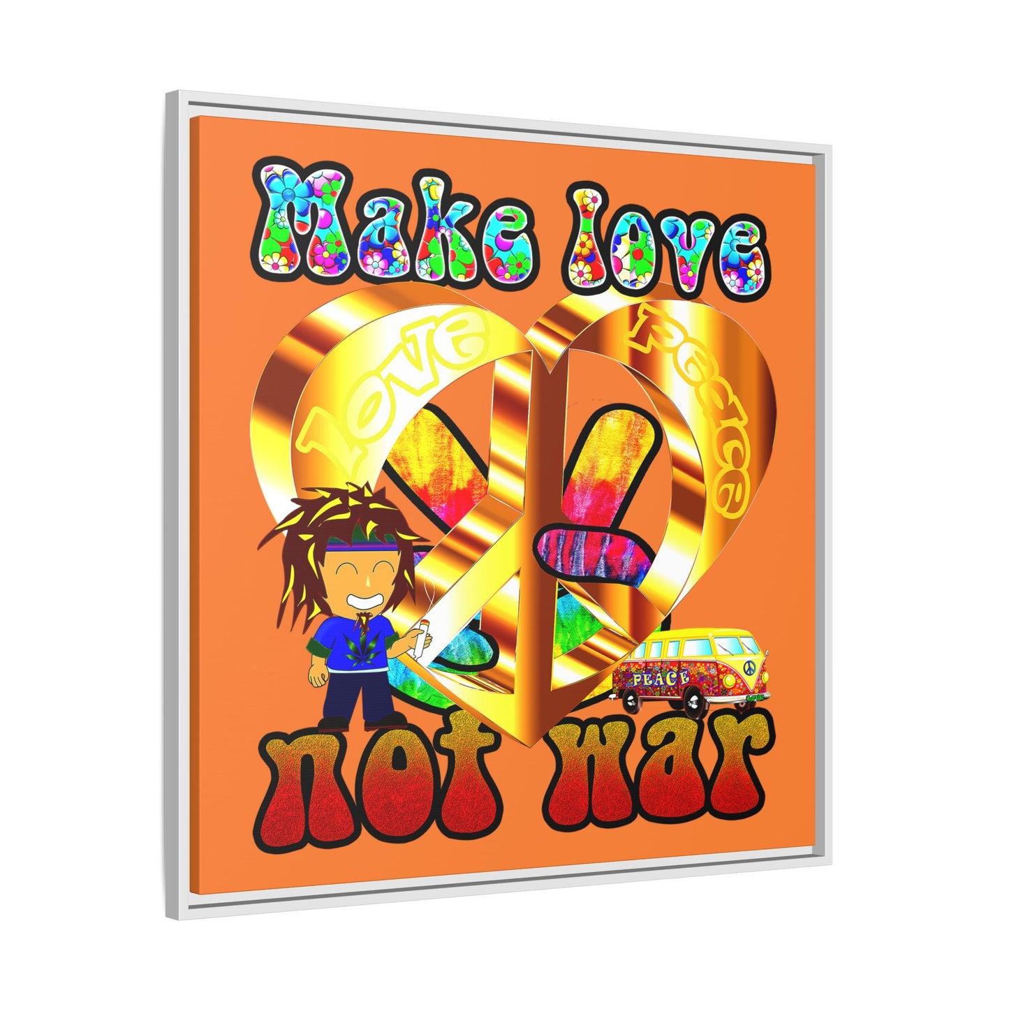 love peace - framed canvas art (crusta)