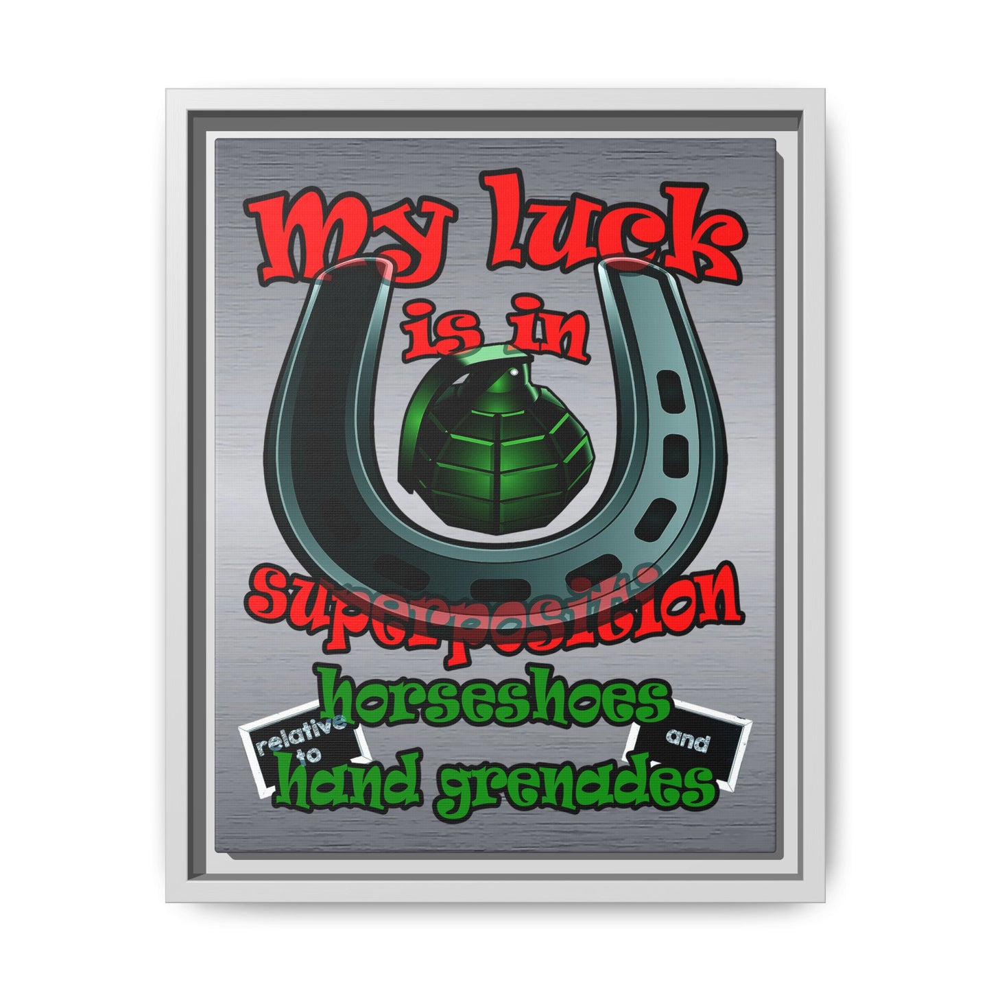 my luck - framed canvas art (brushed nickel)