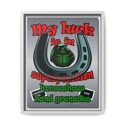 my luck - framed canvas art (brushed nickel)