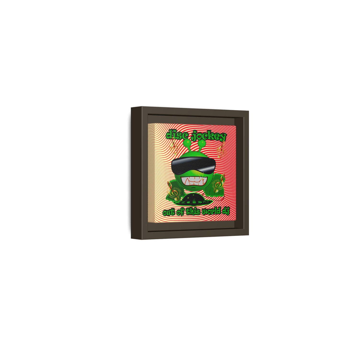 disc jockey - framed canvas art (yellow-orange wave)