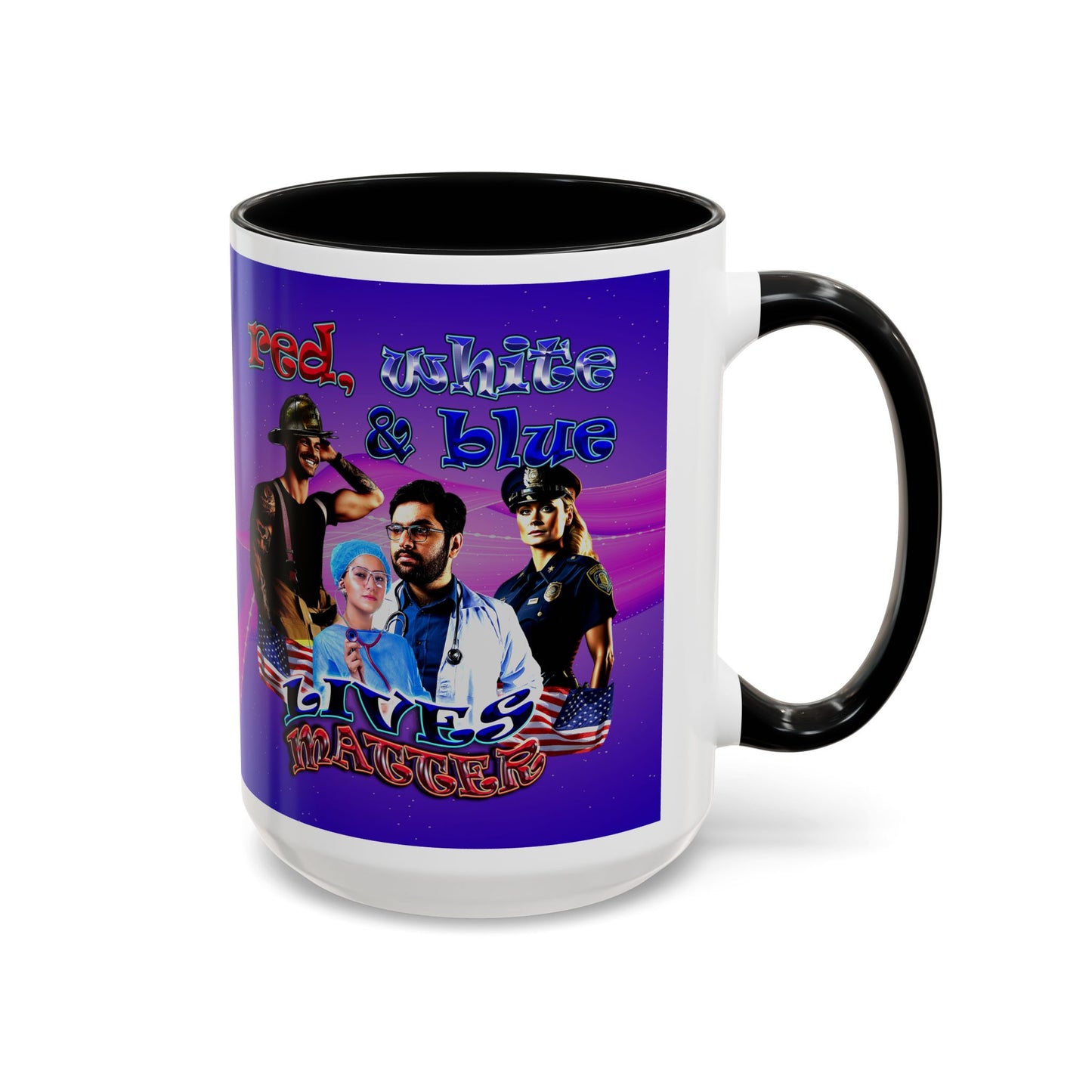 rw&b lives matter - Accent Mug (purple-pink wave)