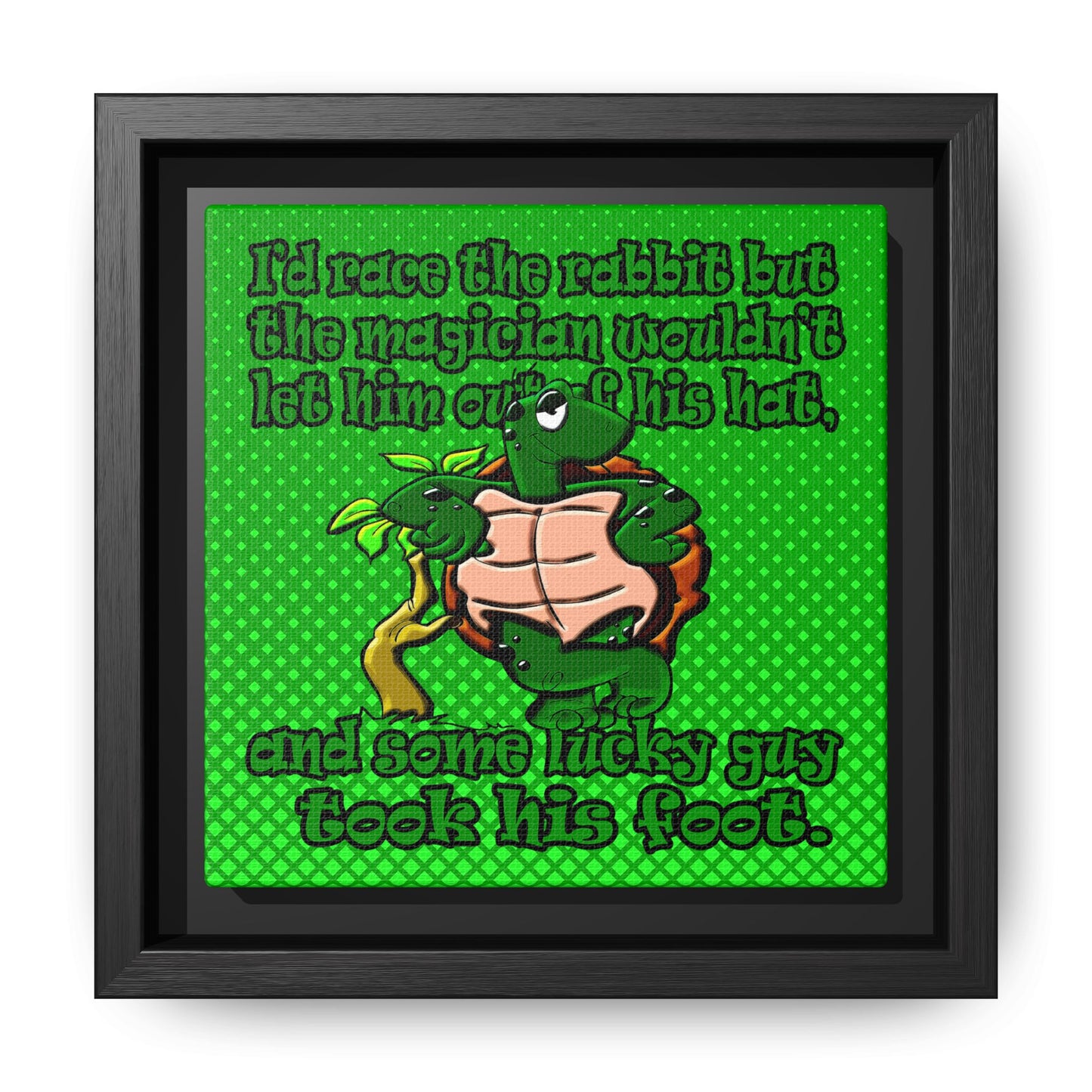 turtle race - framed canvas art (logo green)