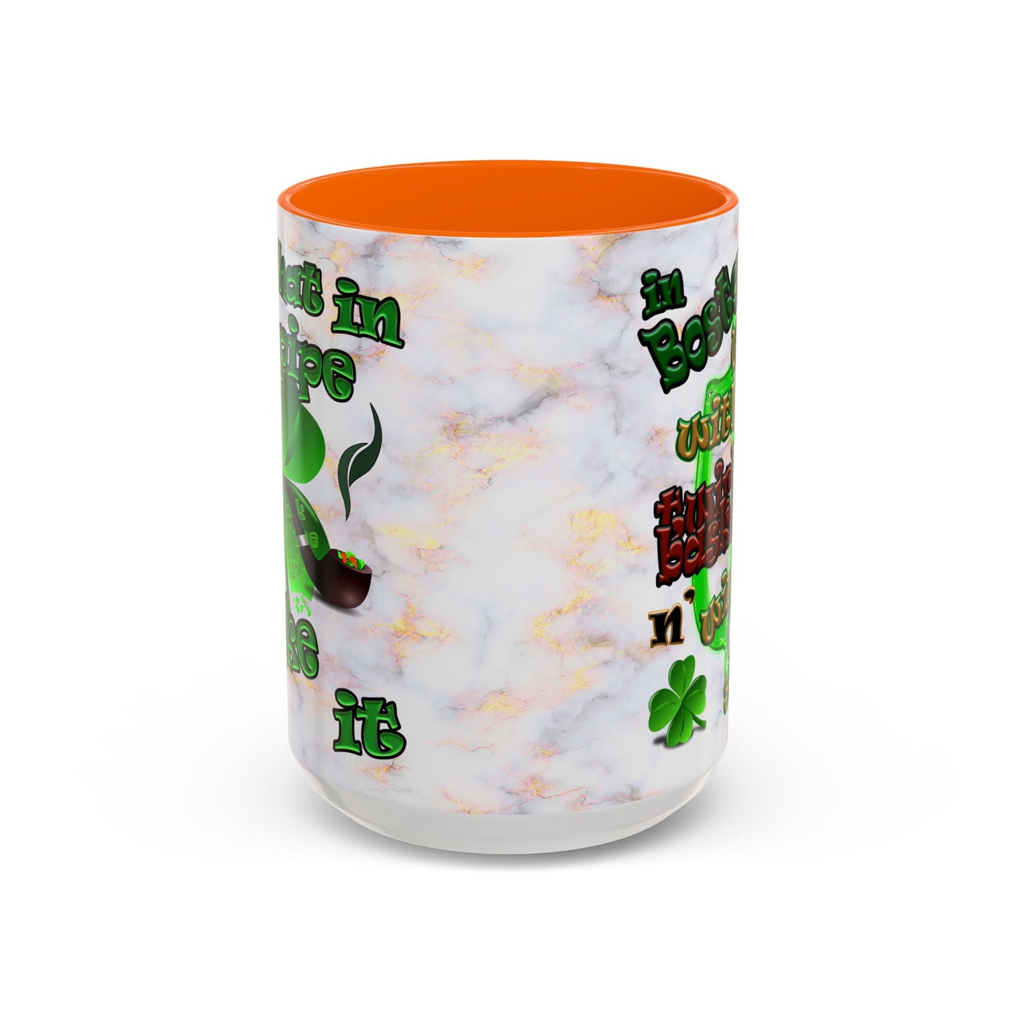 celtics logo - Accent Mug (white marble)
