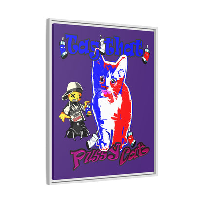 tag that - framed canvas art (purple)