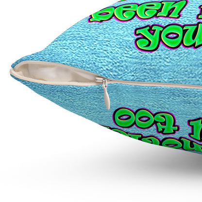 noticed you noticing - Spun Polyester Square Pillow - (faded blue)