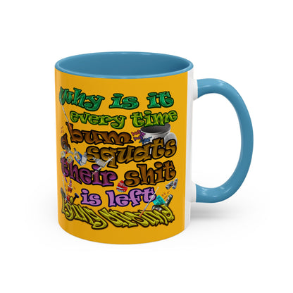 the bum's shit - Accent Mug (yellow)