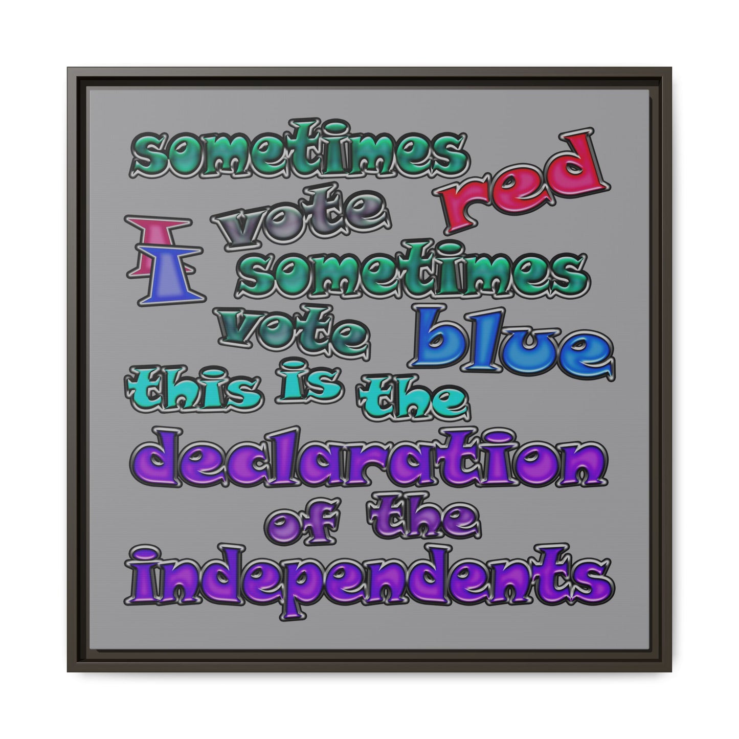 declaration of the independents - framed canvas art (grey)