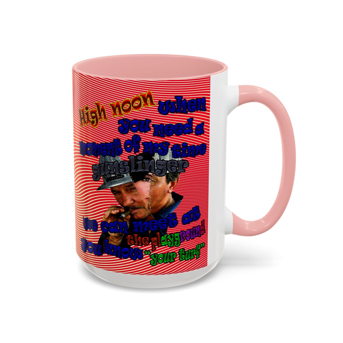 high noon - Accent Mug (yellow-orange wave)