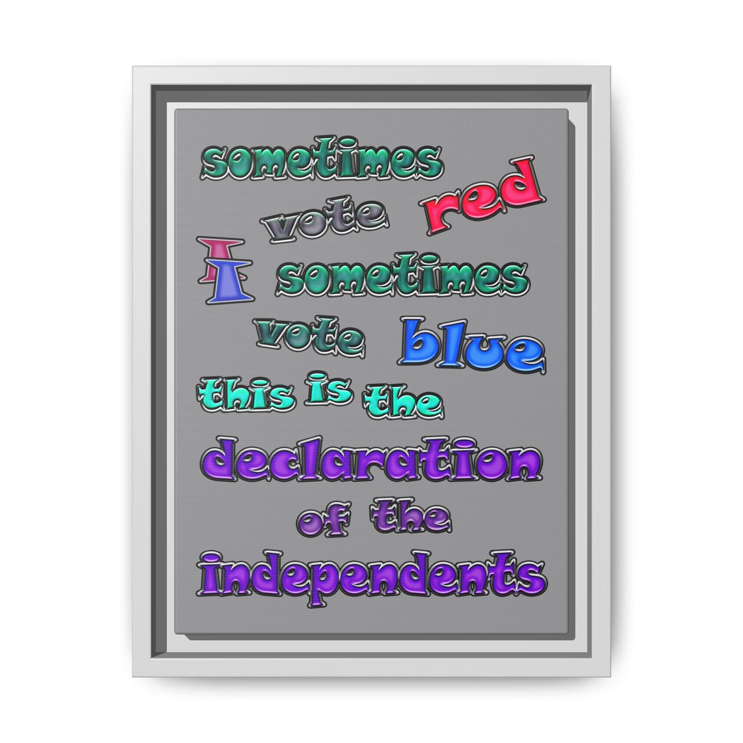 declaration of the independents - framed canvas art (grey)
