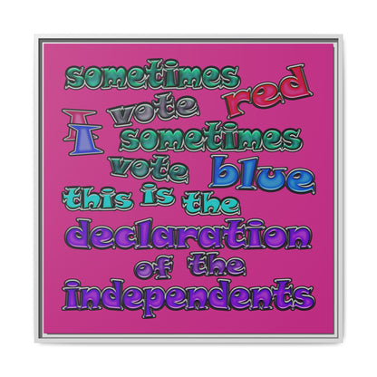 declaration of the independents - framed canvas art (pink)