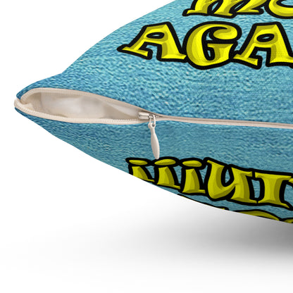 shoot the moon again - Spun Polyester Square Pillow - (faded blue)