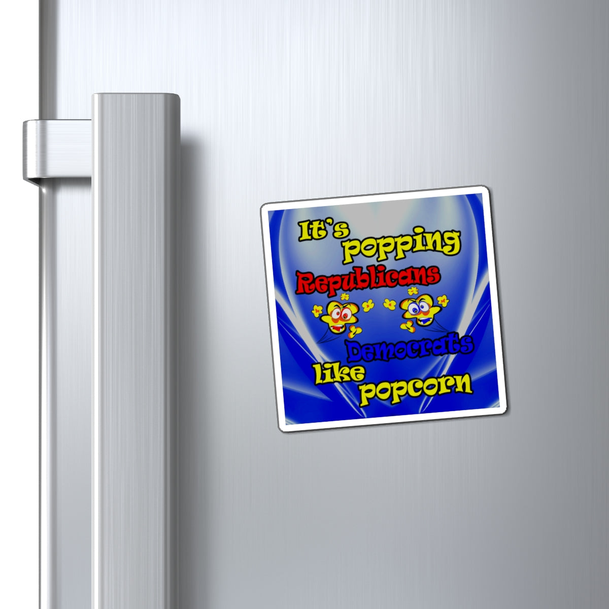 popping like popcorn - Magnets - (blue-white wave)