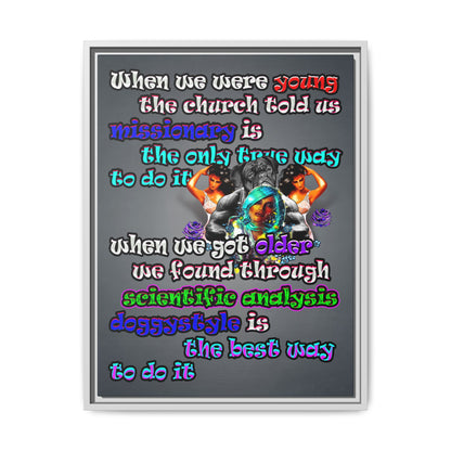 doggystyle - framed canvas art (grey-light grey)