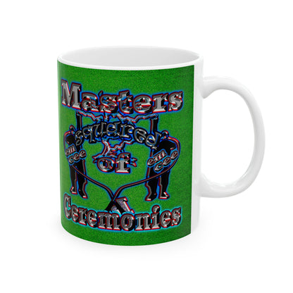em cee squared - White Mug (green turf)