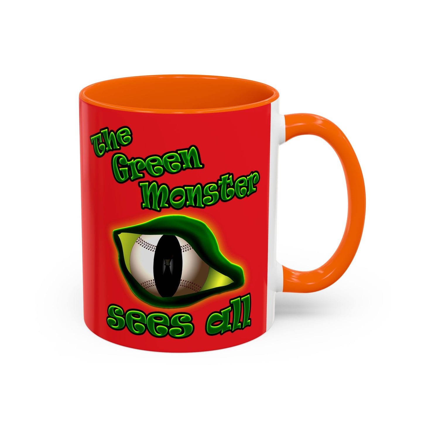 green monster - Accent Mug (red)
