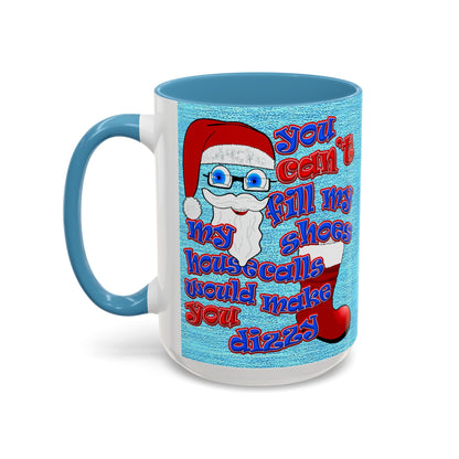 santa's shoes - Accent Mug (faded dark blue)