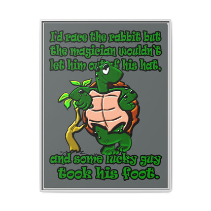 turtle race - framed canvas art (dark grey)