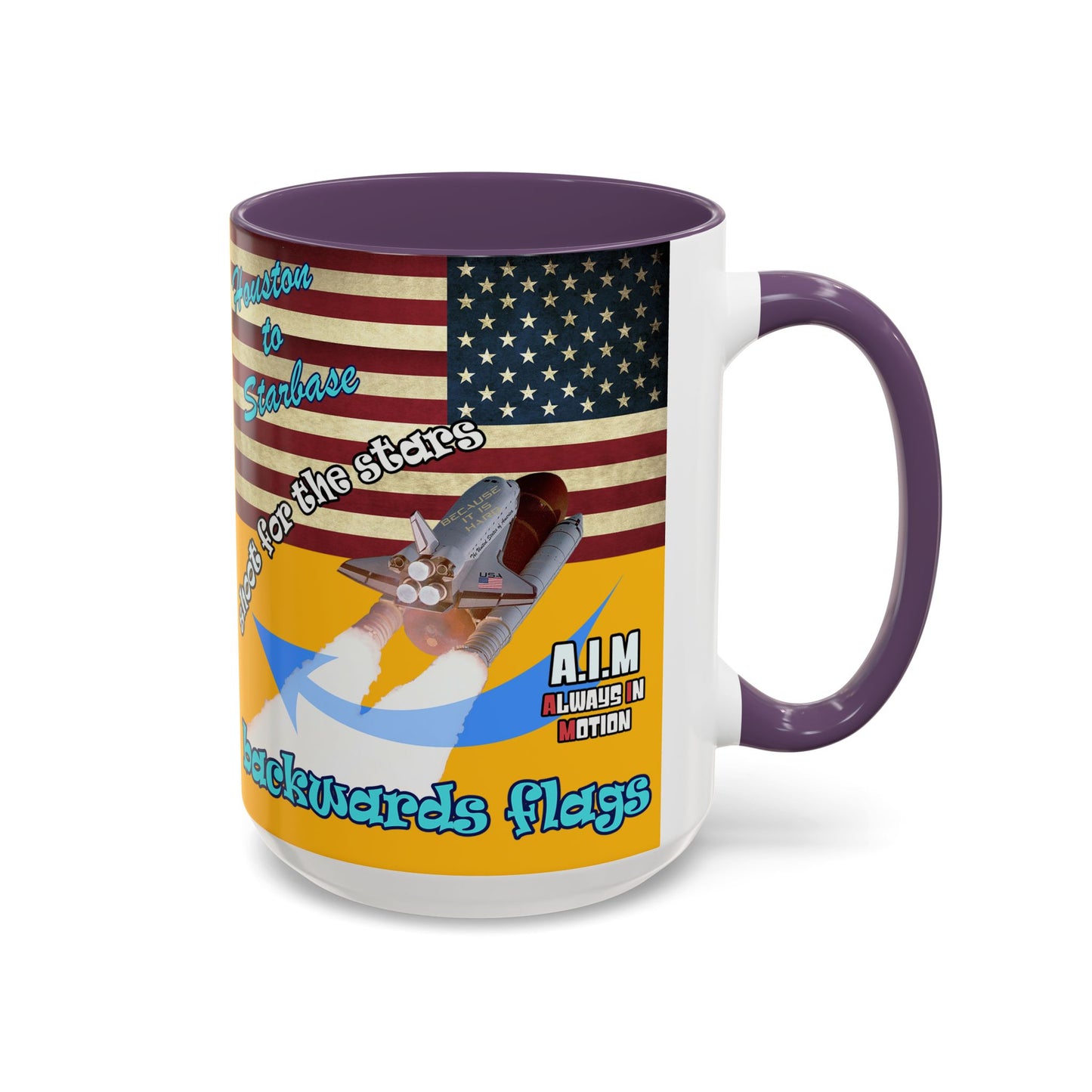 shoot for the stars - Accent Mug (yellow)