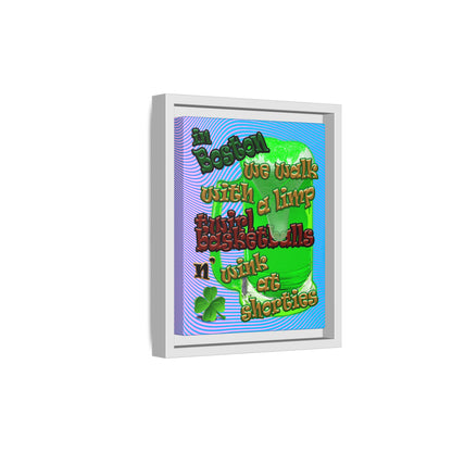 celtics logo - framed canvas art (light blue-purple wave)