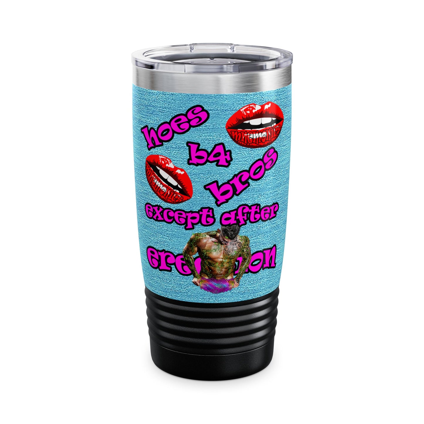 hoes b4 bros - Ringneck Tumbler, 20oz (faded blue)