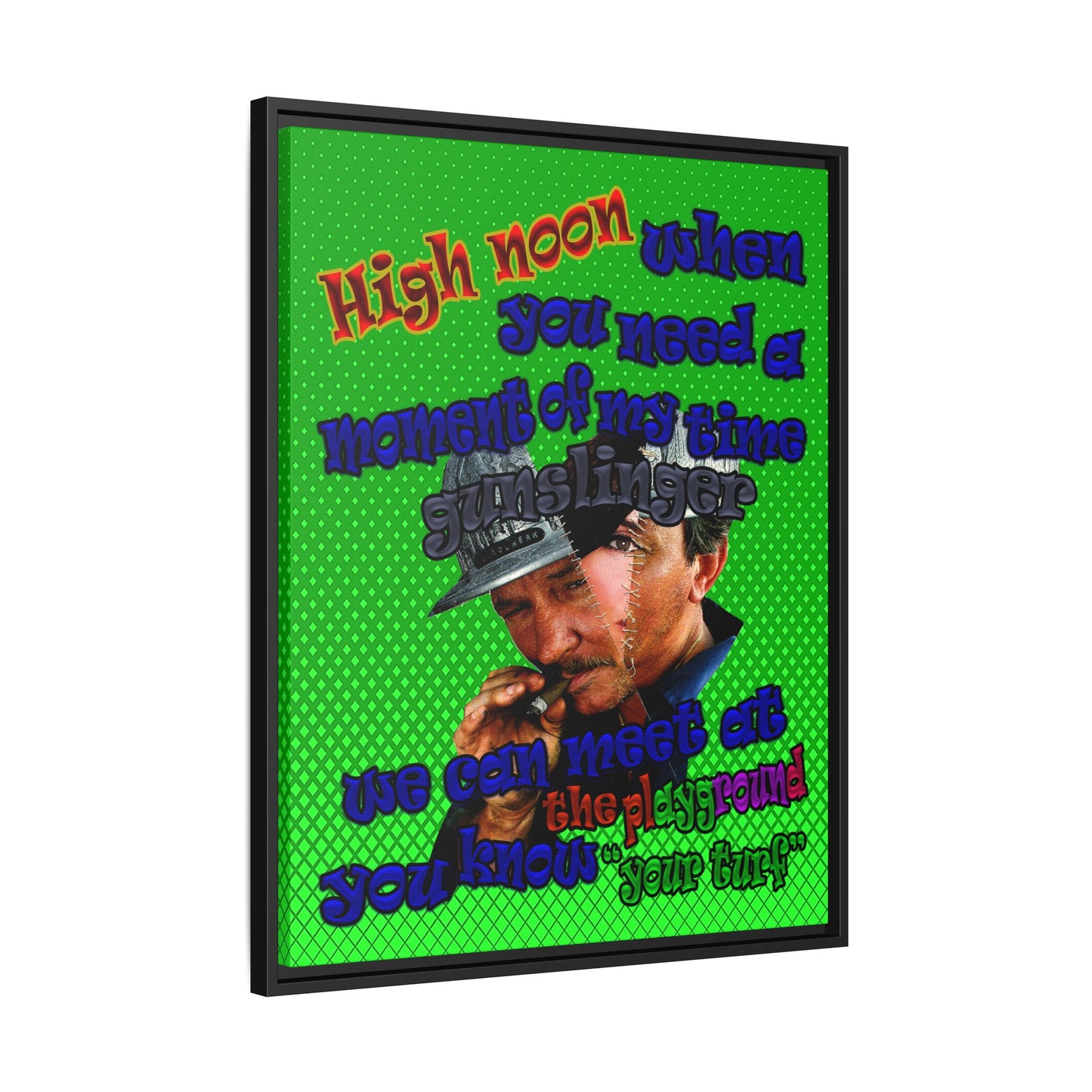 high noon - framed canvas art (logo green)