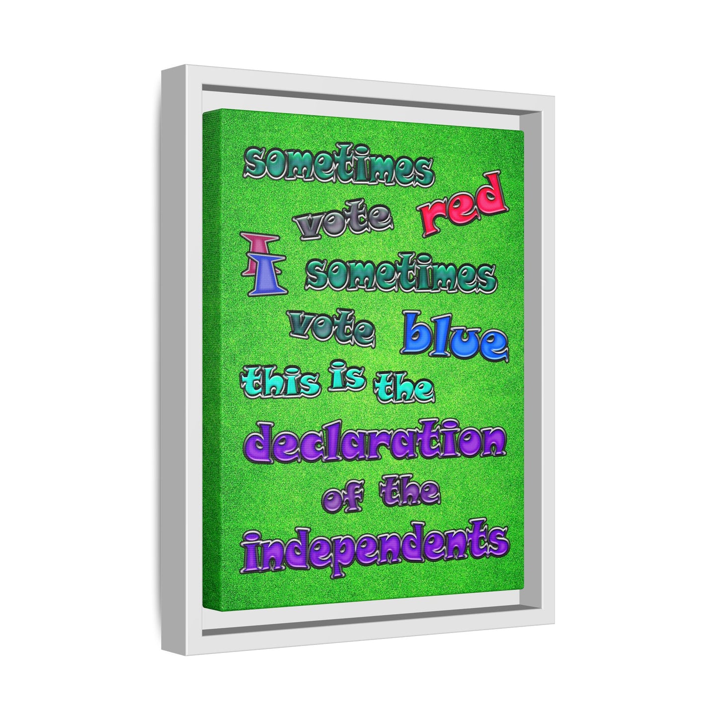 declaration of the independents - framed canvas art (green turf)