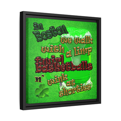 celtics logo - framed canvas art (green turf)
