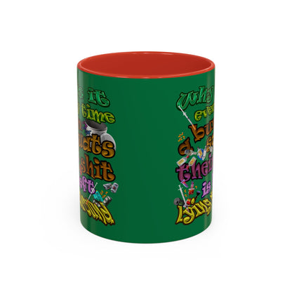 the bum's shit - Accent Mug (dark green)