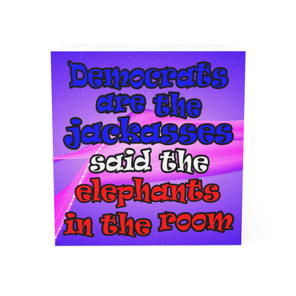 donkeys and elephants - note cube (purple-pink wave)