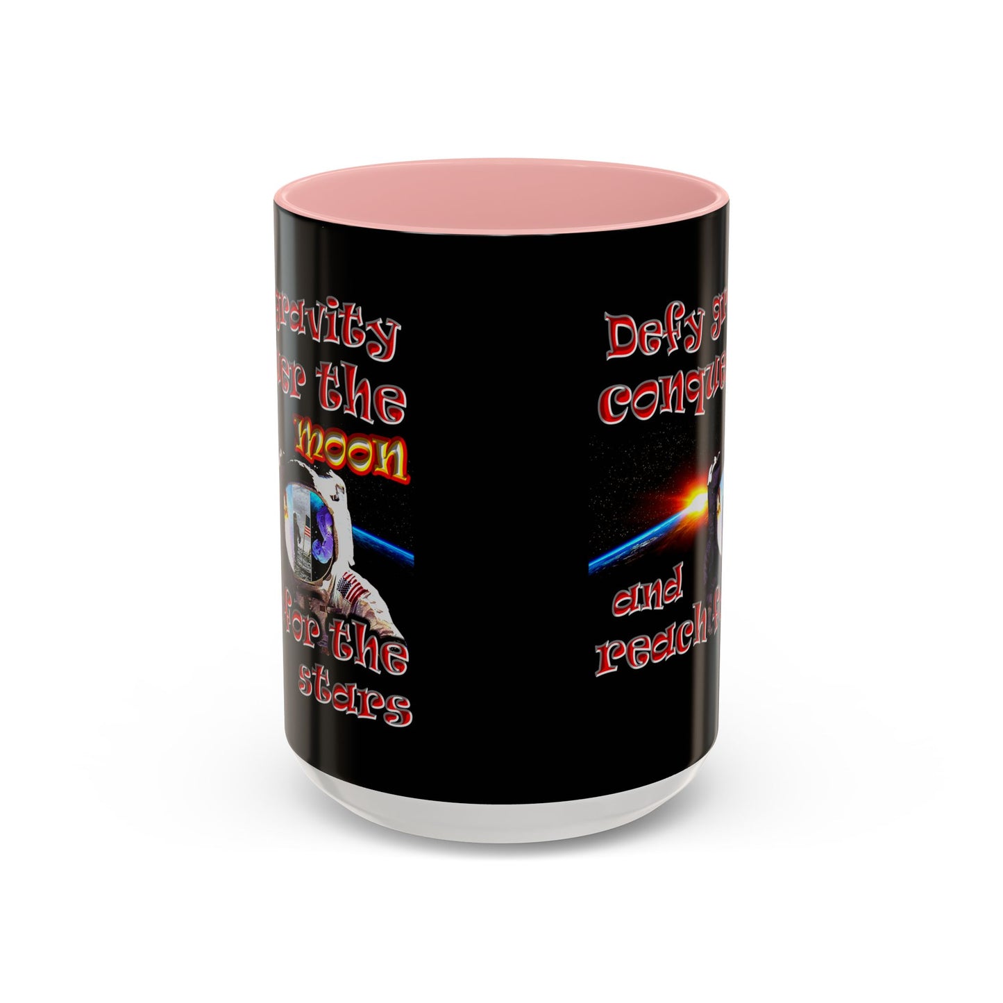defy conquer reach - Accent Mug (black)