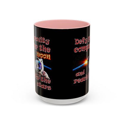 defy conquer reach - Accent Mug (black)