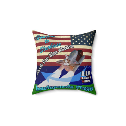 shoot for the stars - Spun Polyester Square Pillow - ('snoops' background)