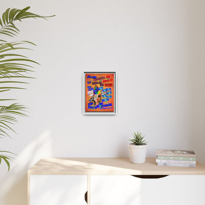 drop the beat - framed canvas art (burnt orange)