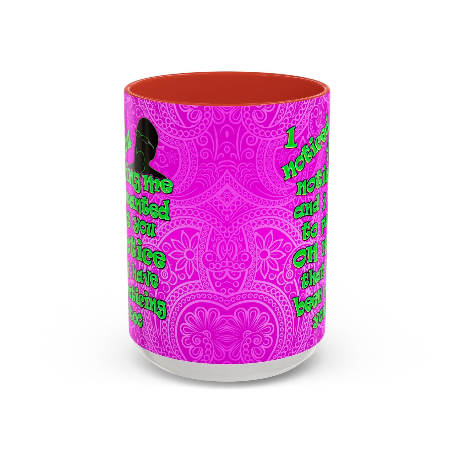 noticed you noticing - Accent Mug (pink swirl)