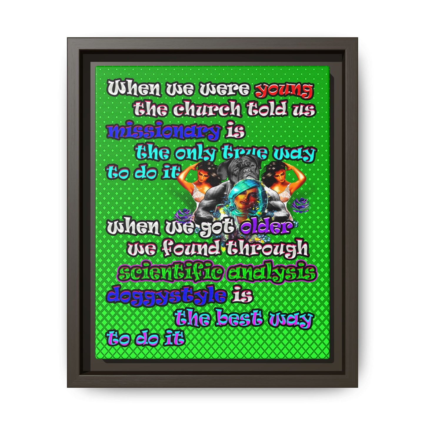 doggystyle - framed canvas art (logo green)
