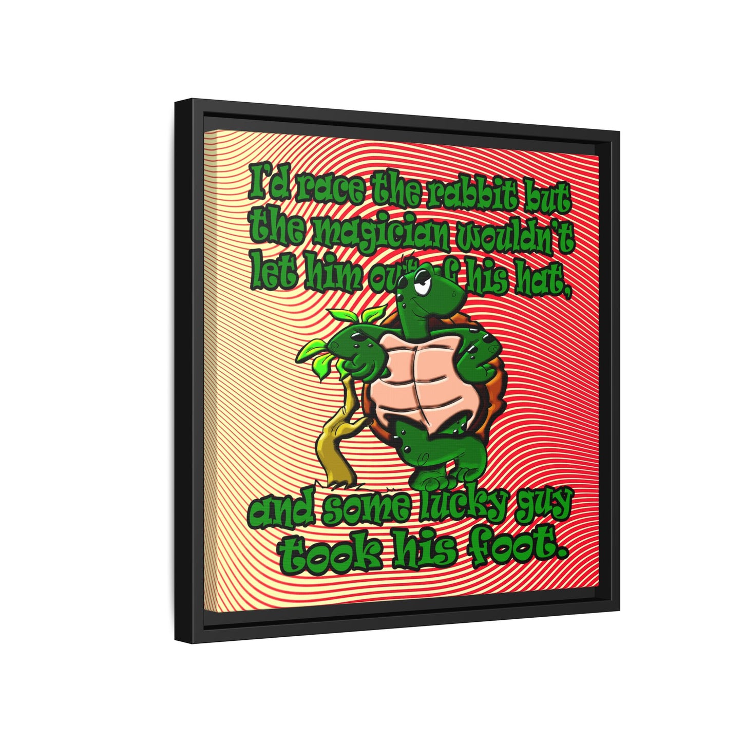 turtle race - framed canvas art (yellow-orange wave)