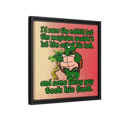 turtle race - framed canvas art (yellow-orange wave)