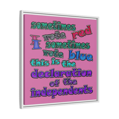 declaration of the independents - framed canvas art (light pink)