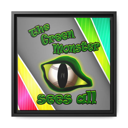green monster - framed canvas art (rainbow split)