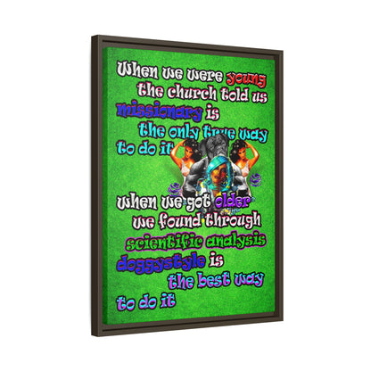 doggystyle - framed canvas art (green turf)